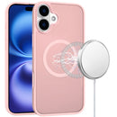 iPhone 17 [Magnetic Circle] Smooth Safe Matte Feel Hybrid Case - Light Pink