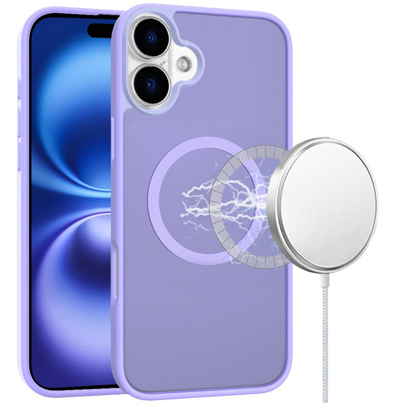 iPhone 17 [Magnetic Circle] Smooth Safe Matte Feel Hybrid Case - Light Purple