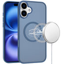 iPhone 17 [Magnetic Circle] Smooth Safe Matte Feel Hybrid Case - Navy Blue