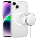 For iPhone 13/14 [Magnetic Circle] Smooth Safe Matte Feel Hybrid Case - Clear