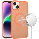 For iPhone 13/14 [Magnetic Circle] Smooth Safe Matte Feel Hybrid Case - Cosmic Orange
