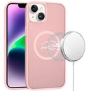 For iPhone 13/14 [Magnetic Circle] Smooth Safe Matte Feel Hybrid Case - Light Pink