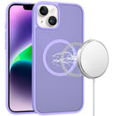 For iPhone 13/14 [Magnetic Circle] Smooth Safe Matte Feel Hybrid Case - Light Purple