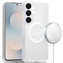 Samsung s25 FE [Magnetic Circle] Smooth Safe Matte Feel Hybrid Case - Clear