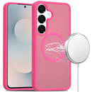 Samsung s25 FE [Magnetic Circle] Smooth Safe Matte Feel Hybrid Case - Hot Pink