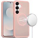 Samsung s25 FE [Magnetic Circle] Smooth Safe Matte Feel Hybrid Case - Light Pink