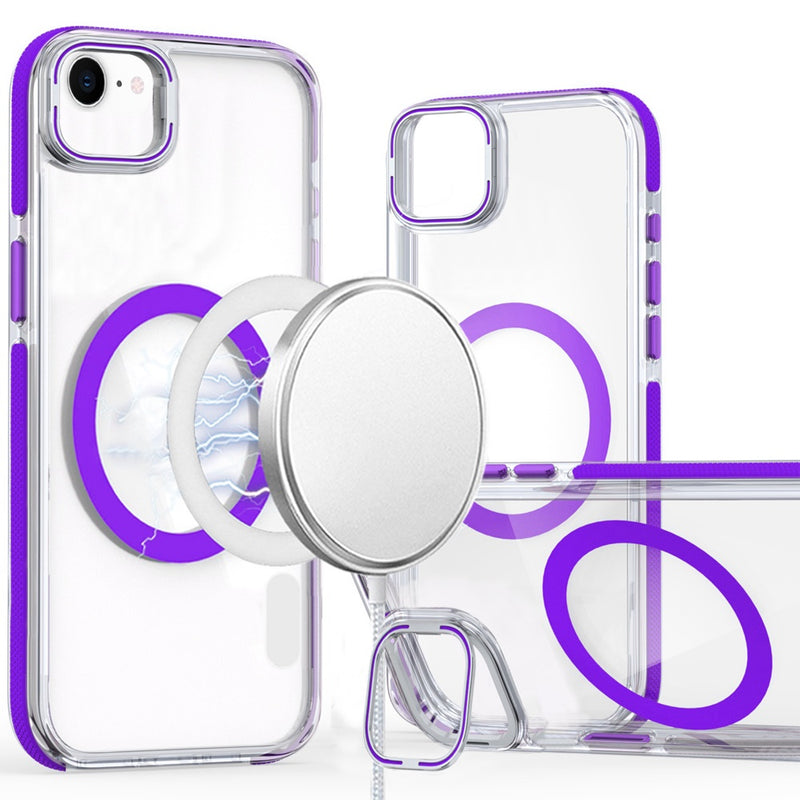 iPhone 16e MagSonic Camera Bracket Stand Magnetic Ring Circle Hybrid - Purple