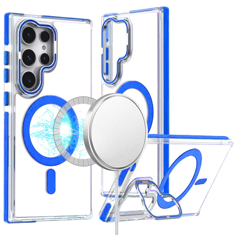 Samsung Galaxy S22 Ultra MagSonic Camera Bracket Stand Magnetic Ring Circle Hybrid - Blue