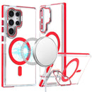 Samsung Galaxy S22 Ultra MagSonic Camera Bracket Stand Magnetic Ring Circle Hybrid - Red