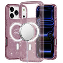 For Apple iPhone 18 Pro Max Glitter Ultra [Magnetic Circle] Thick 3mm Transparent Hybrid - Dark Cherry