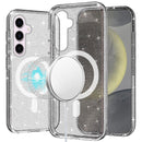 Samsung s25 Plus/s24 Plus 5G Glitter Ultra [Magnetic Circle] Thick 3mm Transparent Hybrid - Smoke