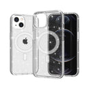 For iPhone 14 PRO MAX 6.7" Glitter Ultra [Magnetic Circle] Thick 3mm Transparent Hybrid - Clear