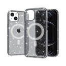 For iPhone 14 PRO MAX 6.7" Glitter Ultra [Magnetic Circle] Thick 3mm Transparent Hybrid - Smoke
