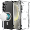 Samsung s25 Plus/s24 Plus 5G Thick Transparent [Magnetic Circle] Shockproof Hybrid - Clear