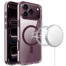 For Apple iPhone 18 Pro Max TRUE Transparent (Magnetic Circle) Shockproof Hybrid - Dark Cherry
