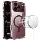 For Apple iPhone 18 Pro TRUE Transparent (Magnetic Circle) Shockproof Hybrid - Dark Cherry