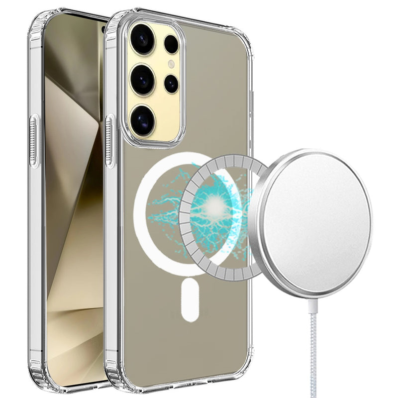 Samsung s25 Ultra 5G TRUE Transparent [Magnetic Circle] Shockproof Hybrid - Clear