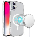 iPhone 16 6.1 inch TRUE Transparent [Magnetic Circle] Shockproof Hybrid - Clear