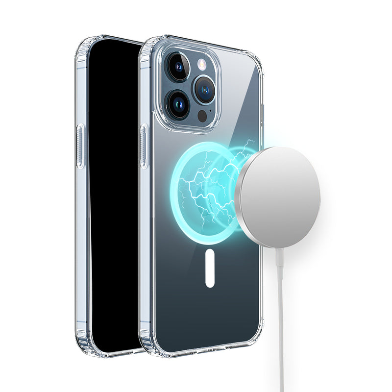 iPhone 15 6.1 TRUE Transparent [Magnetic Circle] Shockproof Hybrid - Clear