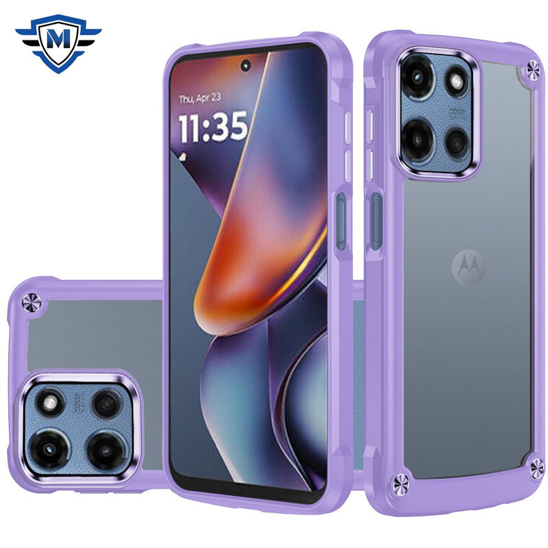 Motorola Moto G 5G 2025 Ultimate CaseX Transparent Hybrid Case with Metal Buttons And Camera Edges - Light Purple