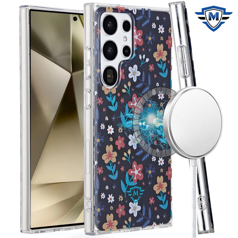 Samsung Galaxy s24 Ultra 5G METKASE Double Protection IMD Design Pattern [Magnetic Circle] Premium Case - Nightly Floral