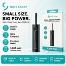 NINECARAT BUILT IN C CABLE POWER BANK 5000 MAH - BLACK (E1 NINECARAT 3)