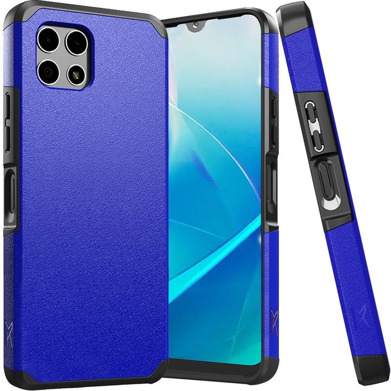 REVVL 7 5G Tough Strong Hybrid (Magnet Mount Friendly) Case Cover - Classic Blue