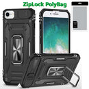 yBag] For iPhone 16E / SE4 Utter Tough Metal Ring Movable Camera Window Hybrid - Black