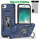 yBag] For iPhone 16E / SE4 Utter Tough Metal Ring Movable Camera Window Hybrid - Navy blue