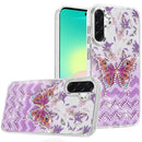 For Samsung Galaxy A27 Resin Epoxy Design Diamond Metal Edged Hybrid Case - B