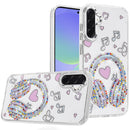 For Samsung Galaxy A36 / A56 Resin Epoxy Design Diamond Metal Edged Hybrid Case - G
