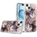 For iPhone 15 Epoxy Glitter Butterfly Ornaments Design HQ Metal Buttons Hybrid - 5