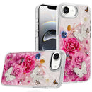 For iPhone 17E / 16E / SE4 Epoxy Glitter Butterfly Ornaments Design HQ Metal Buttons Hybrid - 6