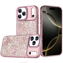 iPhone 17 Pro Max Cute Butterfly Ornaments Diamonds Shimmer Matching Metallic HQ Hybrid - Pink