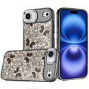 iPhone 17 Air Cute Butterfly Ornaments Diamonds Shimmer Matching Metallic HQ Hybrid - Black