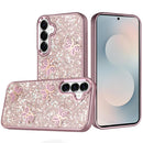Samsung s26 Plus Cute Butterfly Ornaments Diamonds Shimmer Matching Metallic HQ Hybrid - Pink