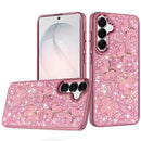 For Samsung Galaxy s26 FE Cute Butterfly Ornaments Diamonds Shimmer Matching Metallic HQ Hybrid - Pink