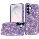 For Samsung Galaxy s26 FE Cute Butterfly Ornaments Diamonds Shimmer Matching Metallic HQ Hybrid - Dark Purple