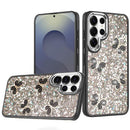 Samsung s26 Ultra Cute Butterfly Ornaments Diamonds Shimmer Matching Metallic HQ Hybrid - Black