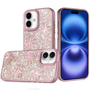 iPhone 17 Cute Butterfly Ornaments Diamonds Shimmer Matching Metallic HQ Hybrid - Pink