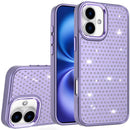 iPhone 17 Beautiful Diamond Metallic Design Metal Chrome Edged Hybrid - Purple