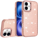 iPhone 17 Beautiful Diamond Metallic Design Metal Chrome Edged Hybrid - Rose Gold