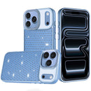 For Apple iPhone 18 Pro Max Beautiful Diamond Metallic Design Metal Chrome Edged Hybrid - Light Blue