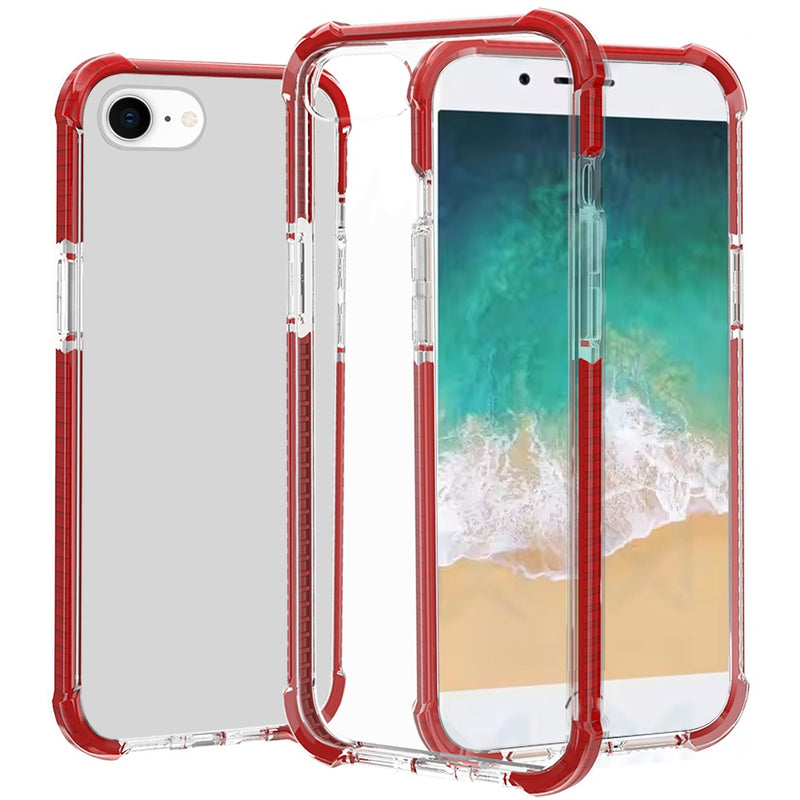 iPhone 16E / SE4 Acrylic Tough 2.5mm Transparent ShockProof Hybrid - Red
