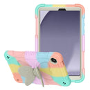Samsung A9 Plus 11 inch Butterfly Kickstand 3in1 Tough Hybrid Case Cover with Shoulder Strap - Colorful