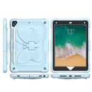 Apple New iPad 9.7 inch Butterfly Kickstand 3in1 Tough Hybrid Case Cover with Shoulder Strap - Light Blue