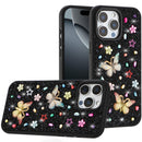 iPhone 16 Pro Max 6.9 inch Butterfly Ornaments Diamond Bling Glitter Hybrid Case - Black