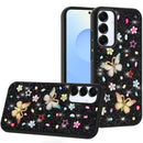 Samsung s25/s24 5G Butterfly Ornaments Diamond Bling Glitter Hybrid Case - Black
