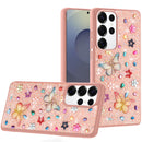 Samsung s25 Ultra 5G Butterfly Ornaments Diamond Bling Glitter Hybrid Case - Light Pink