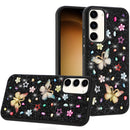Samsung S23 5G Butterfly Ornaments Diamond Bling Glitter Hybrid Case - Black